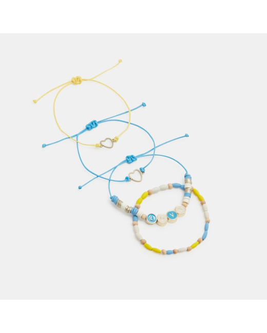 Bracelets fins et fantaisie (lot de 4) bleu fille