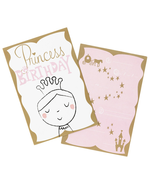 Lot de 10 cartes d'invitations anniversaire motif fée 