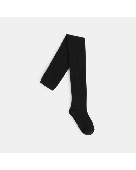 Collants en tricot côtelé noirs fille