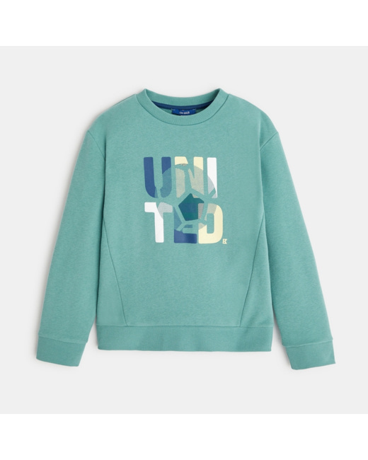 Sweat-shirt à message vert garçon
