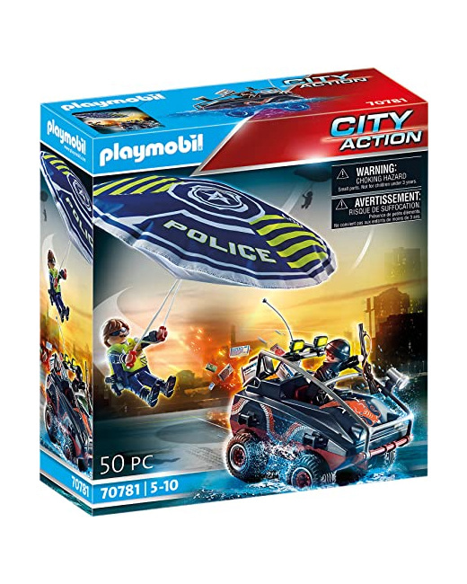 Playmobil City Action - Policier parachutiste et quad des bandits