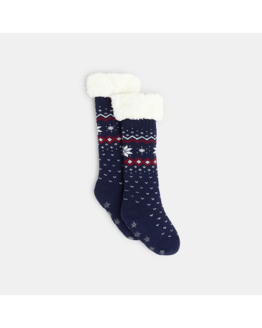 Chaussettes montantes antidérapantes bleues garçon