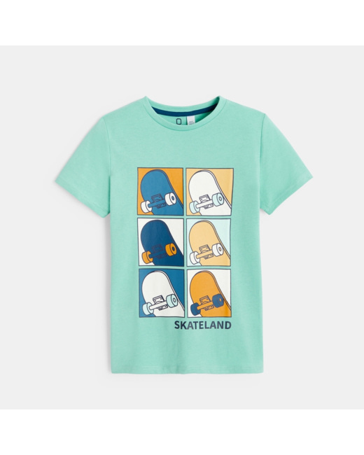 T-shirt motif skate vert garçon