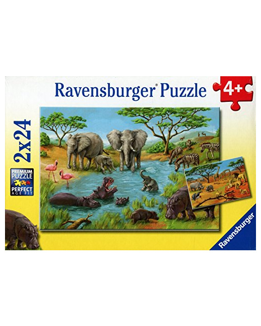 Puzzle - Éléphants - 2x24 pièces