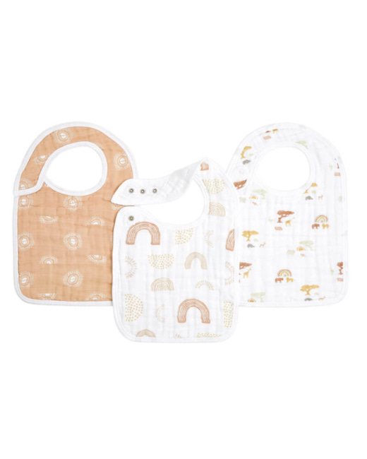Lot de 3 bavoirs en mousseline de coton Keep rising