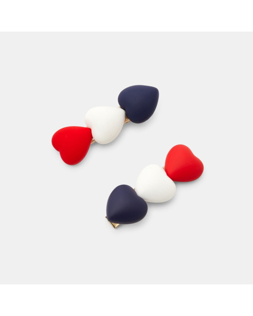 Barrettes cœurs (lot de 2) rouge fille