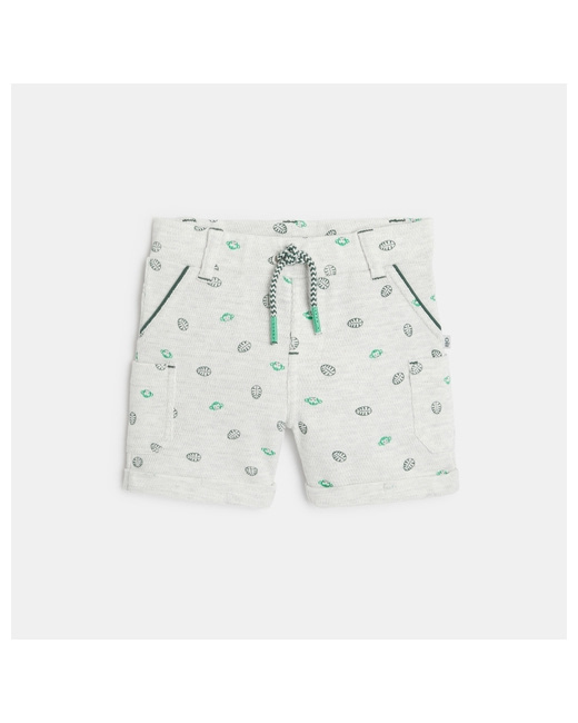 Short maille souple impression feuilles et singes