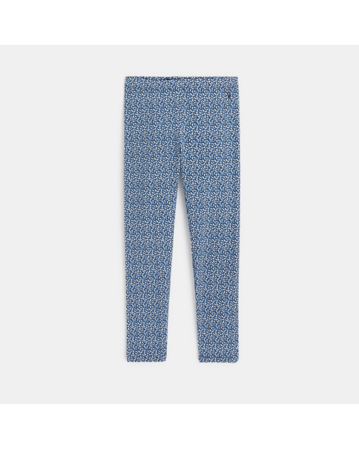 Legging en jersey imprimé bleu fille