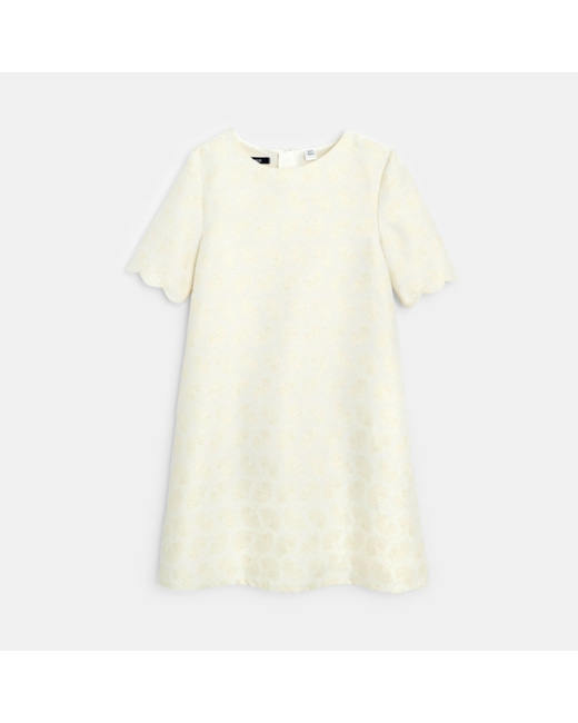 Robe effet brocart irisé blanche fille