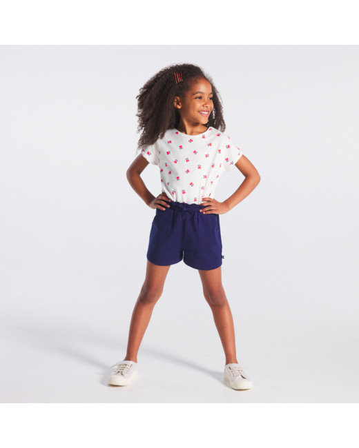 Short en jersey point elle bleu fille