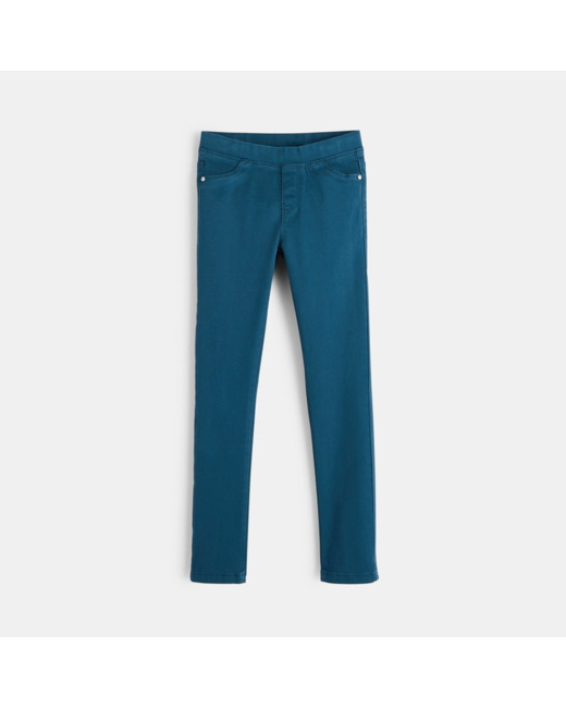 Pantalon en toile hyper stretch vert fille