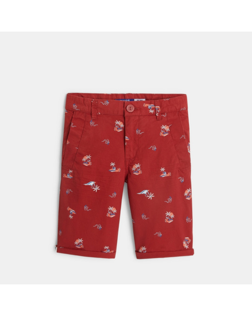 Bermuda slim imprimé orange garçon