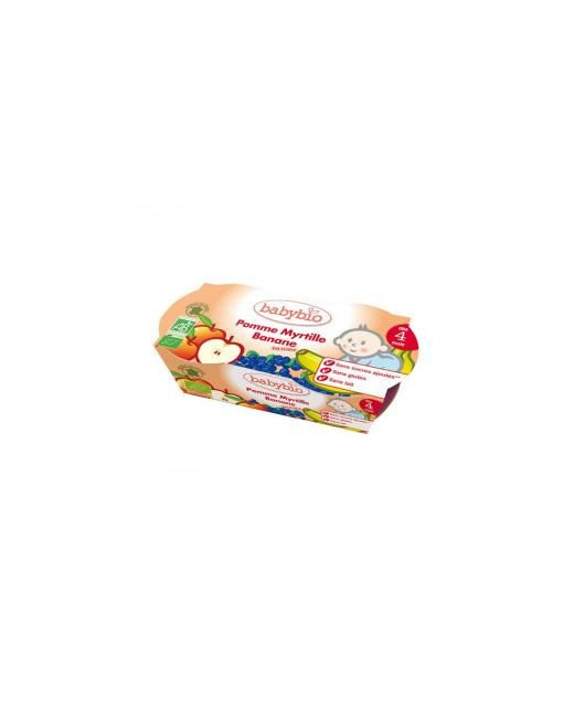 Compote pomme, myrtille, banane