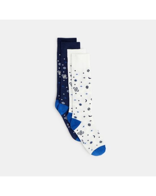 Grandes chaussettes thermorégulantes fantaisie (lot de 2) bleues garçon