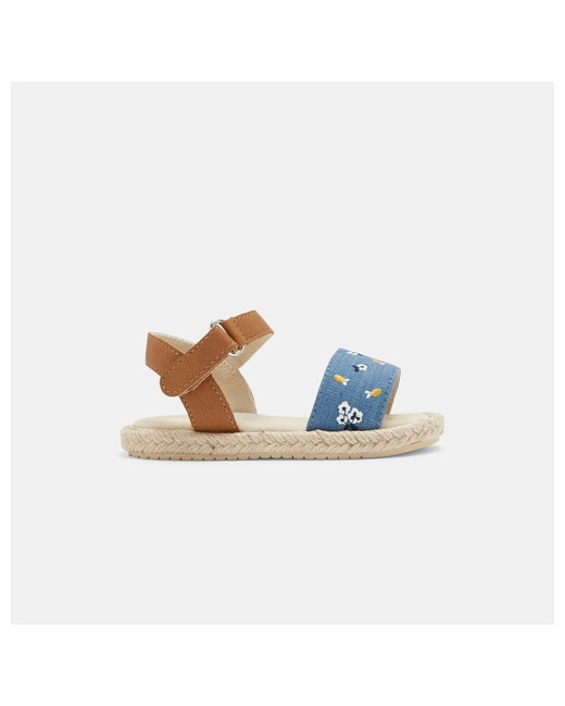 Sandale fleurie semelle corde