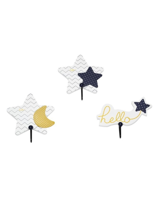 Set de 3 patères Hello textile