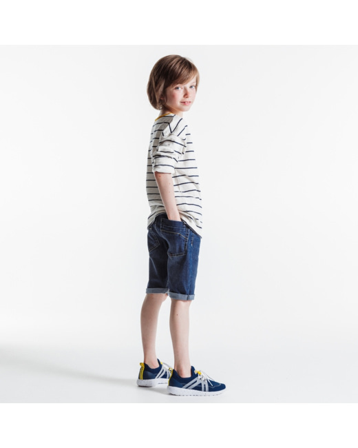 Bermuda slim en jean hyper stretch bleu garçon