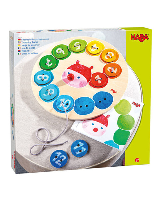 Jeu de laçage Chenille arc-en-ciel
