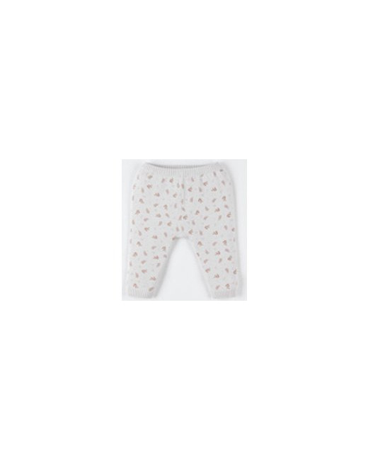 Legging imprimé végétal en tricot bio fin,