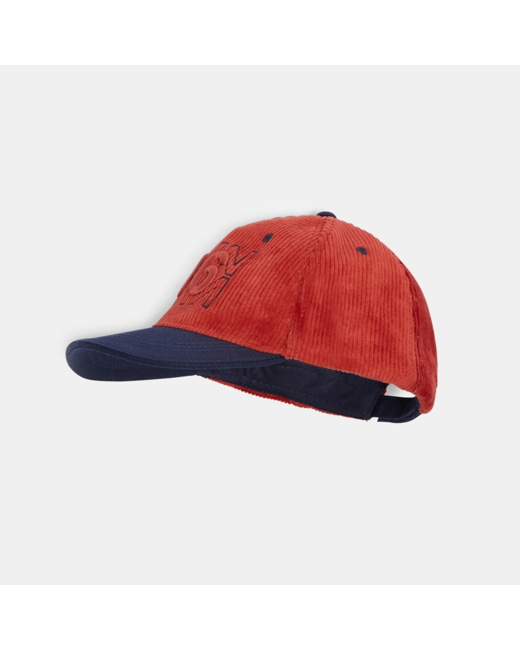 Casquette en velours côtelé rouge garçon