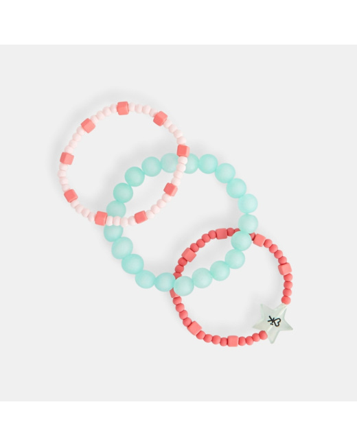 Bracelets de perles (lot de 3) rose fille
