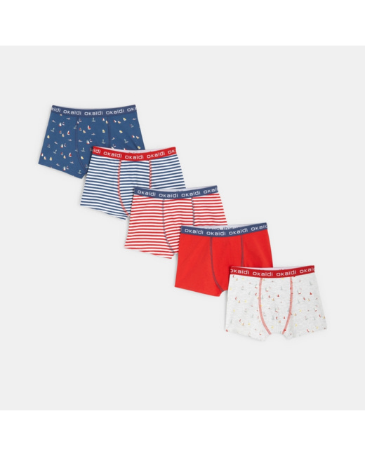 Boxers en jersey (lot de 5) rouge garçon