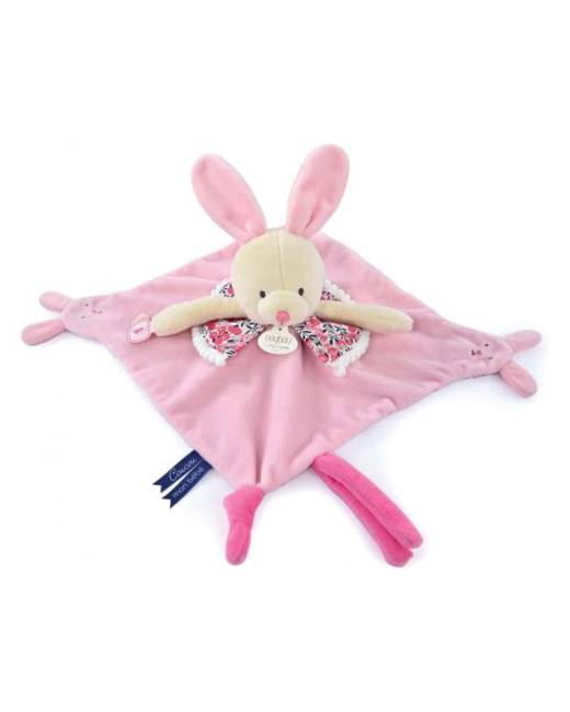 Doudou avec marionnette à doigt - lapin