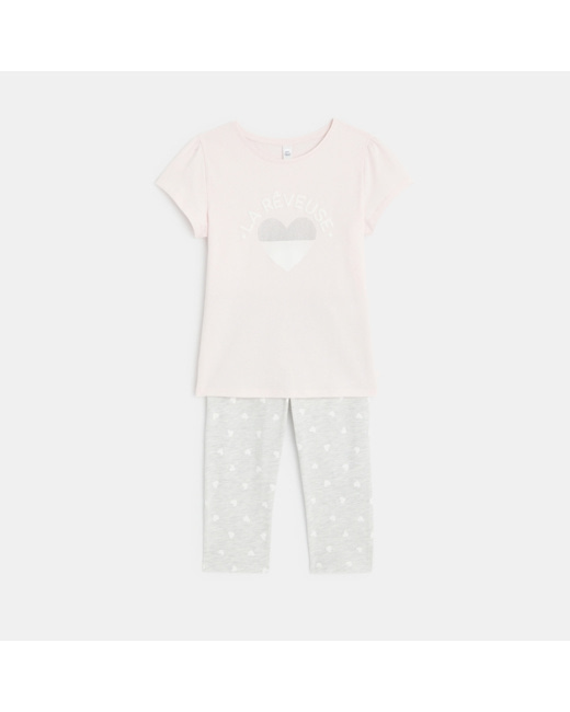 Pyjama d'été 2 pièces en jersey 'La Rêveuse' rose fille