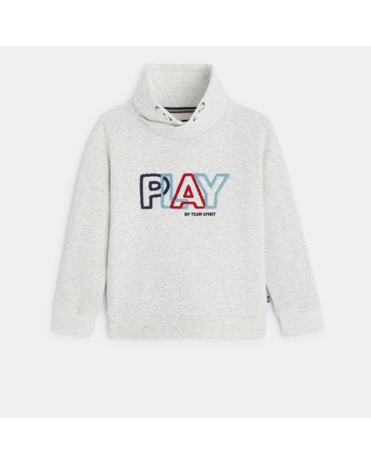 Sweat-shirt à message gris garçon