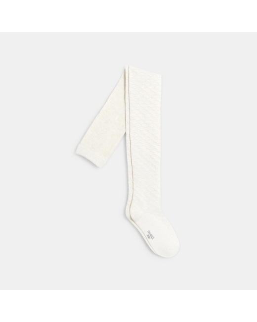 Collant en tricot fantaisie blancs fille