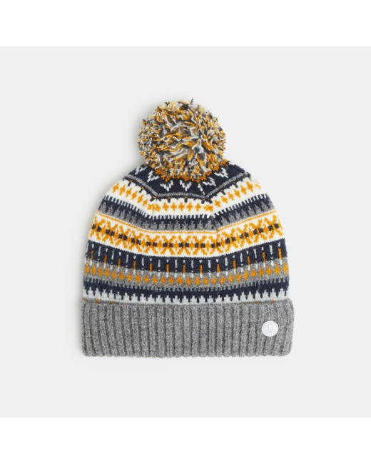 Bonnet à pompon motif jacquard garçon