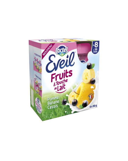 Gourdes Eveil Fruits et Touche de Lait – Pomme-Banane-Cassis