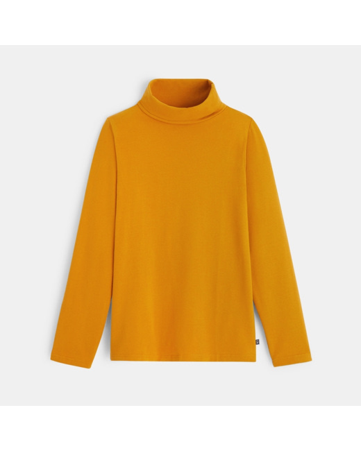 T-shirt col roulé manches longues jaune garçon
