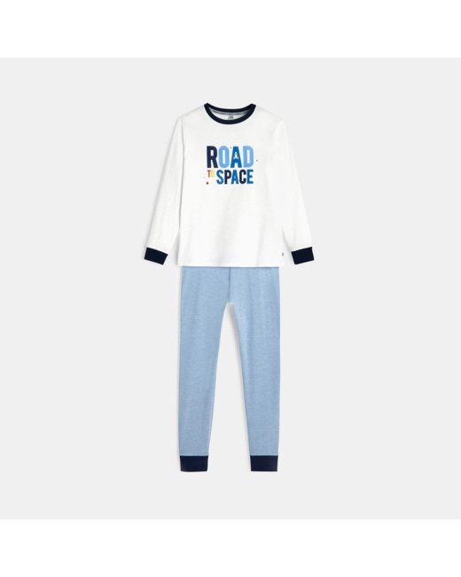 Pyjama 2 pièces en jersey blanc garçon