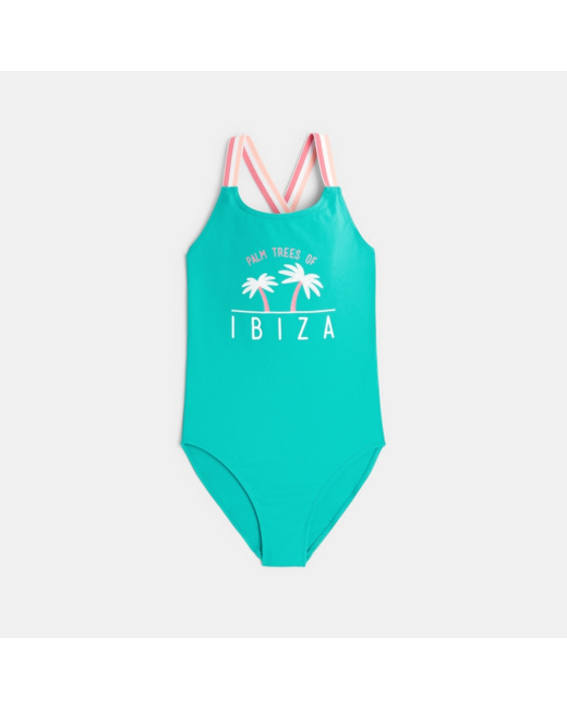 Maillot de bain 1 pièce vert fille