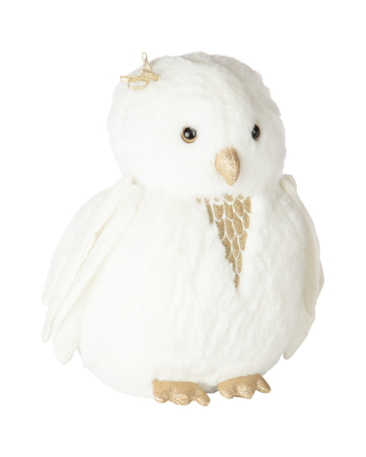 Peluche forme Chouette en sherpa - Hiver magique