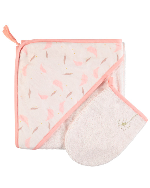 Cape de bain et gant de toilette Magic bird