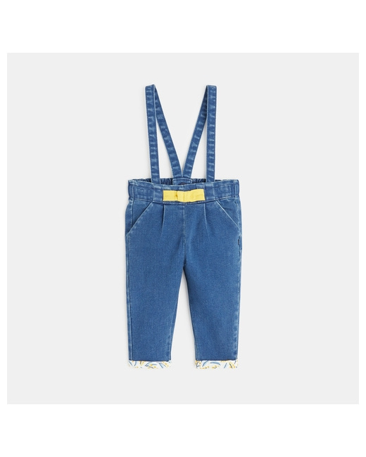 Pantalon denim à bretelles amovibles