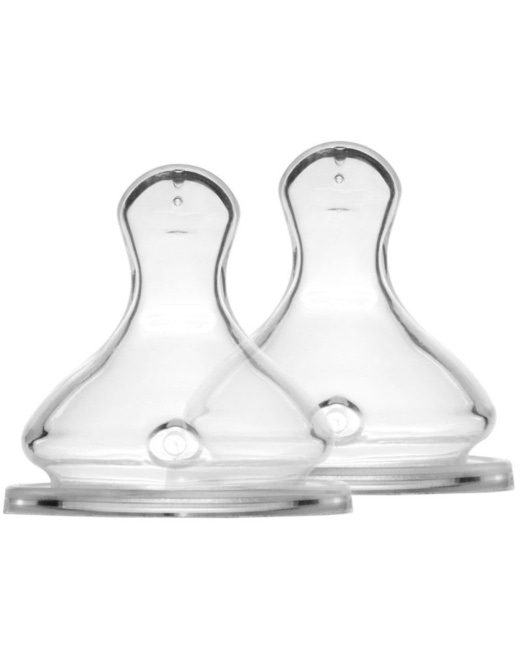 Lot de 2 tétines en silicone débit lent