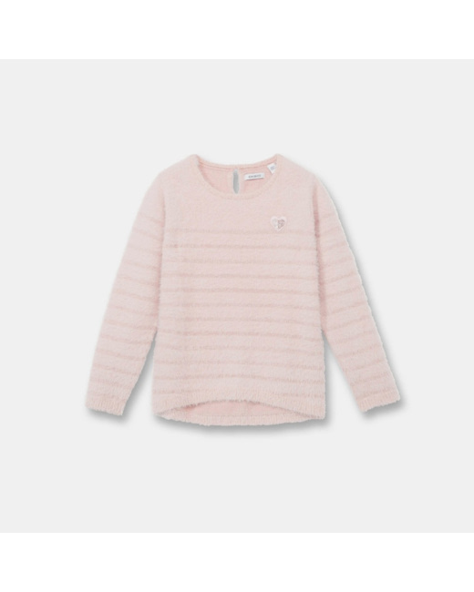 Pull moelleux rose fille