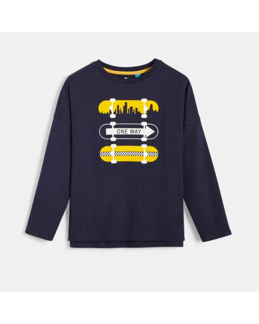 T-shirt manches longues bleu garçon
