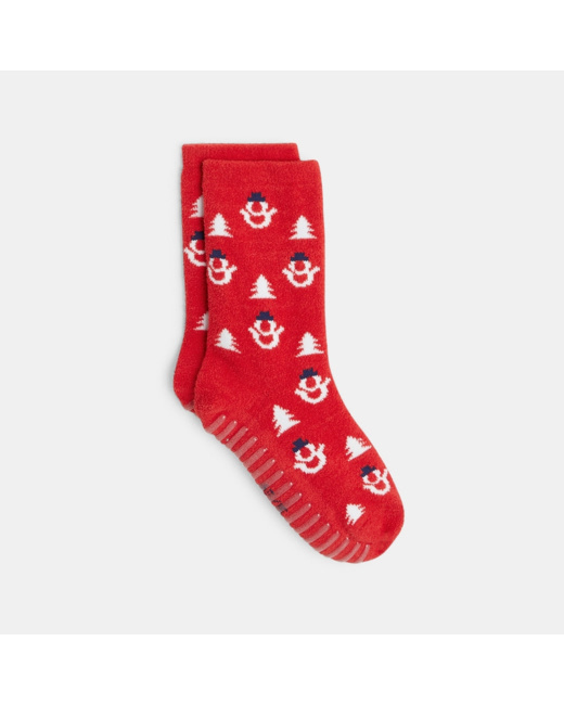 Chaussettes antidérapantes fantaisie rouges garçon