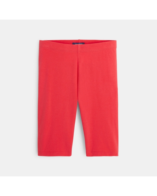 Legging court en jersey uni rouge fille