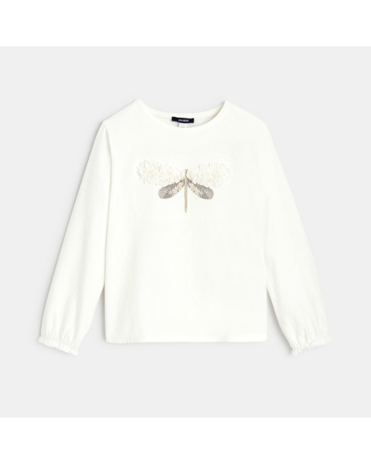T-shirt à motif libellule blanc fille