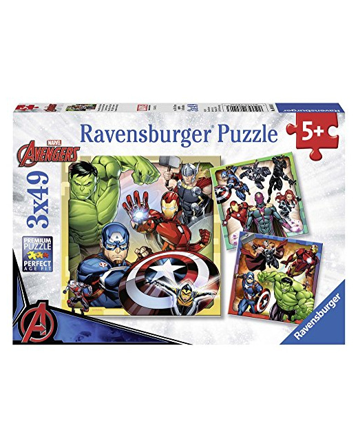Puzzle - Les puissants Avengers - Marvel - 3x49 pièces