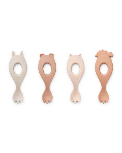 Lot de 4 cuillères en silicone Liva - Rose mix
