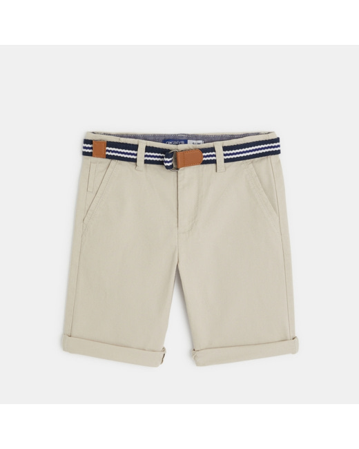 Bermuda stretch imprimé ceinturé beige garçon