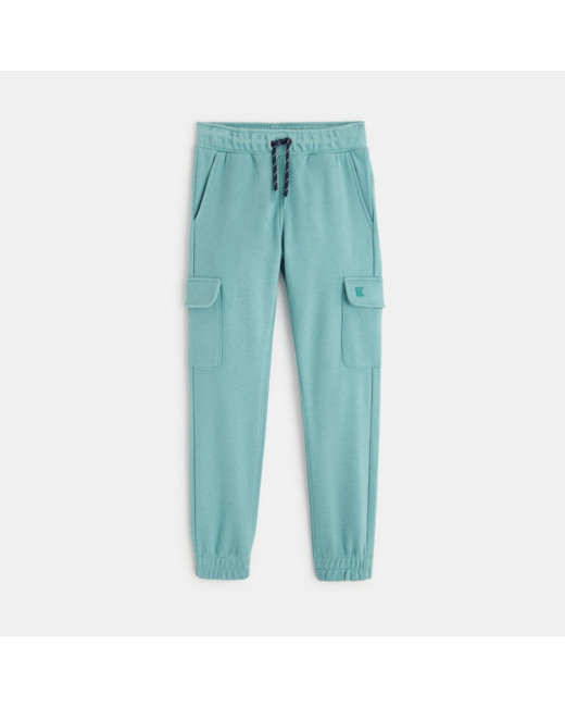 Jogging uni à poches cargo vert garçon