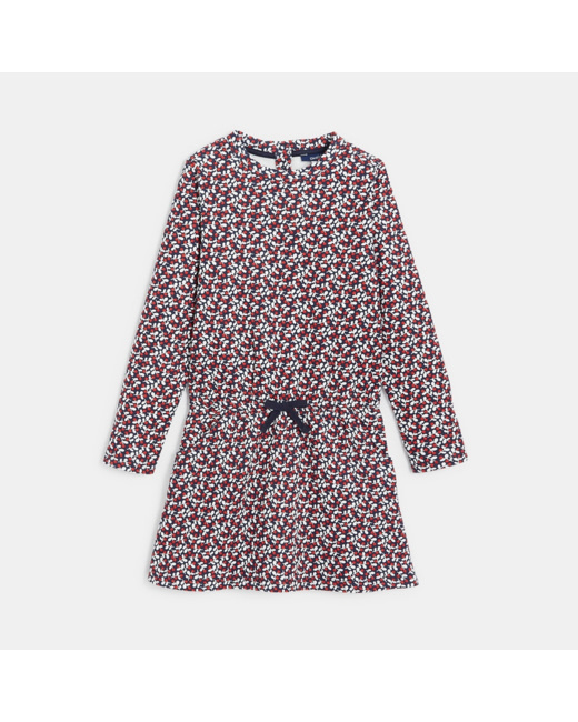 Robe en molleton imprimé bleue fille
