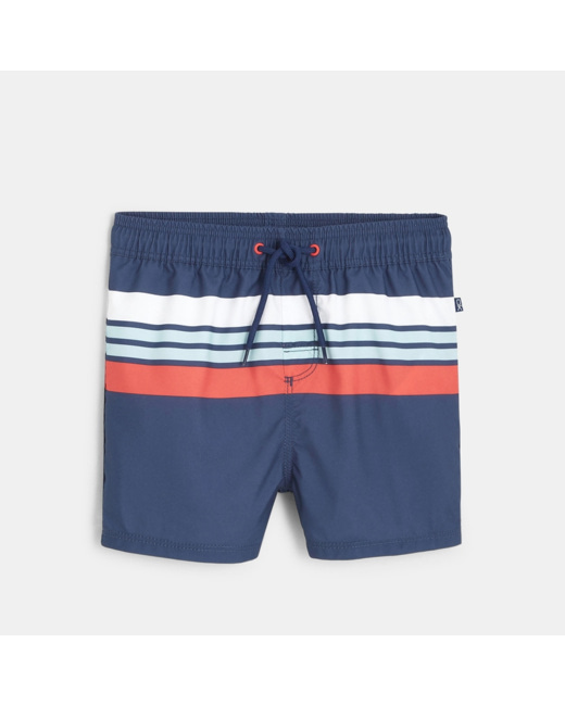 Short de bain rayé bleu garçon